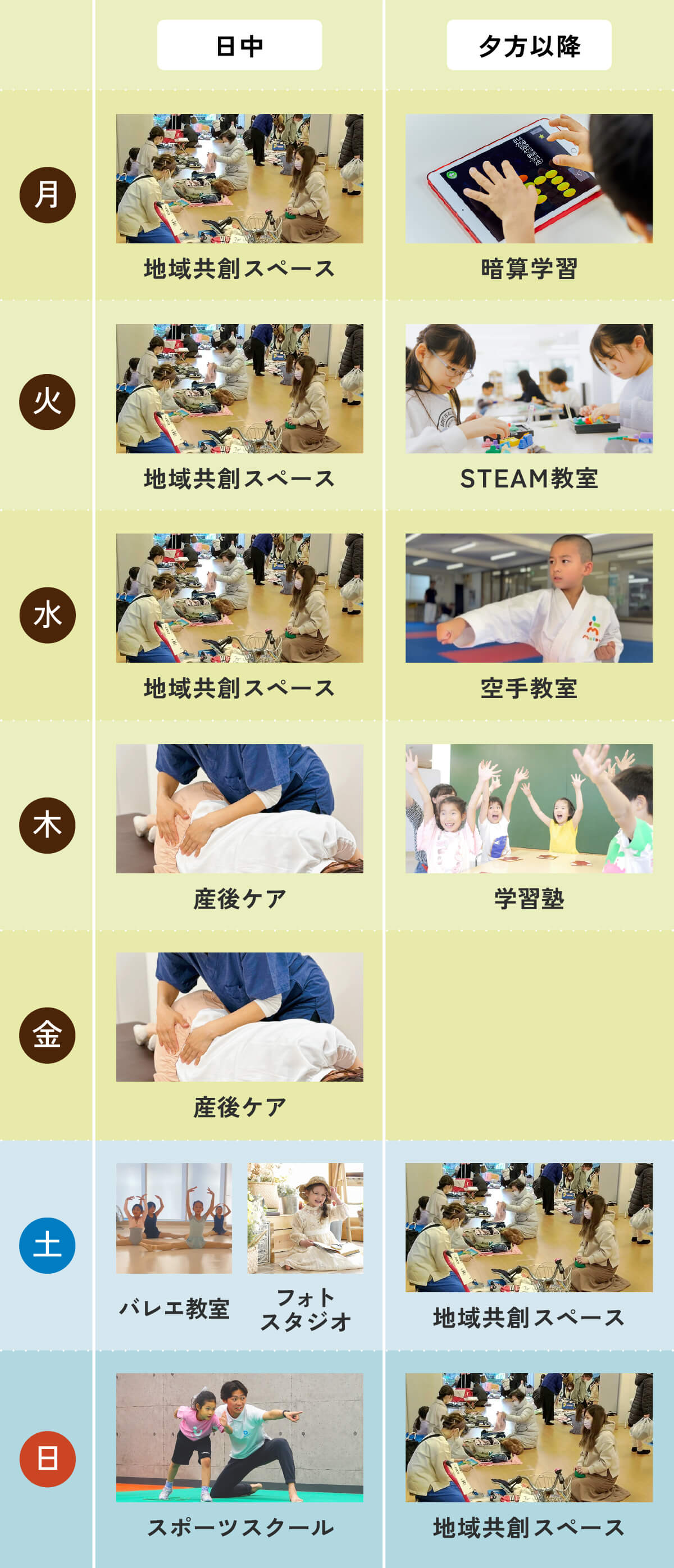 スタジオスケジュール（中野）